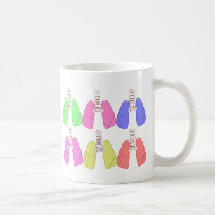 Taza De Café Multi de los pulmones coloreada--Diseño del