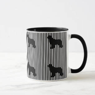 Taza de café multi negra del perro de Terranova
