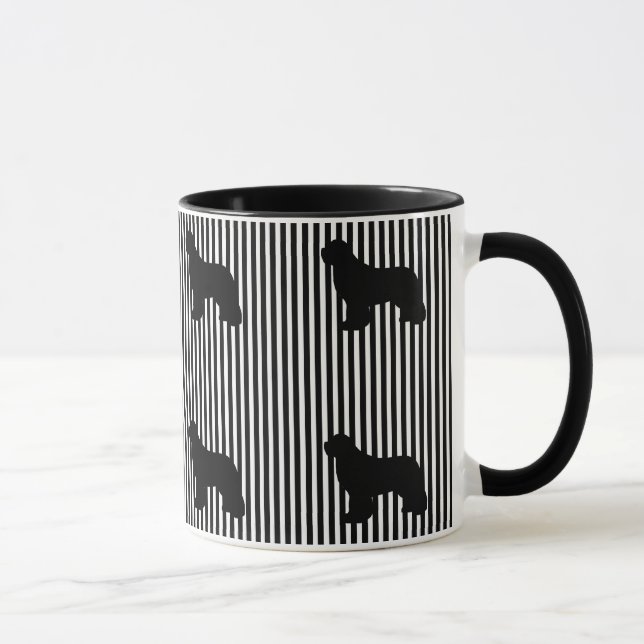 Taza de café multi negra del perro de Terranova (Derecha)