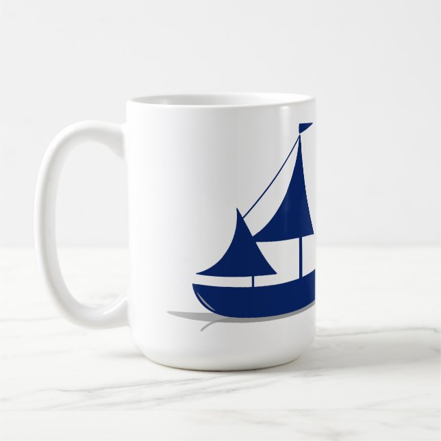 Taza De Café Multi-Sail Sailboat Marine Nautical (Izquierda)