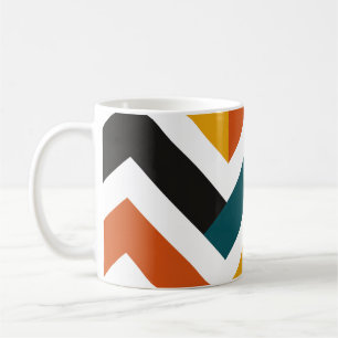 Taza De Café Multicolor Chevron Geometric Pattern