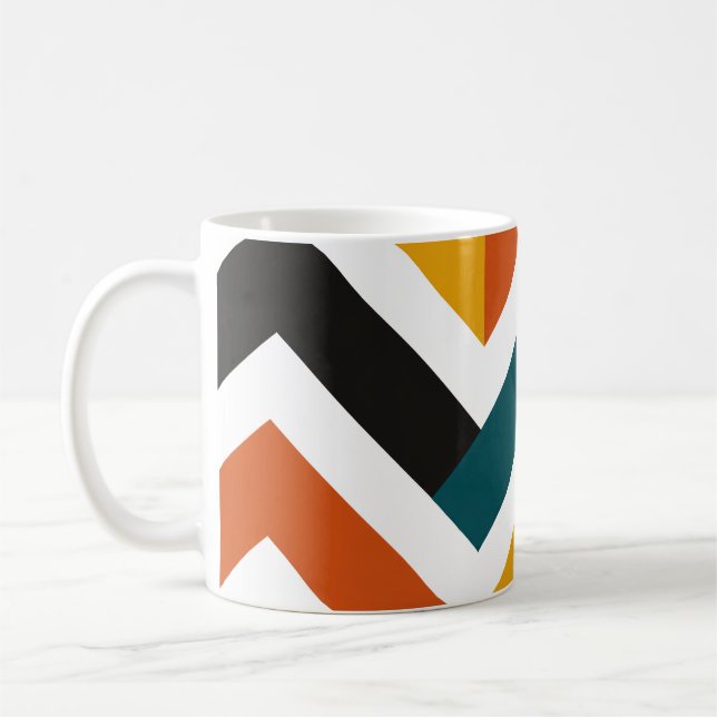 Taza De Café Multicolor Chevron Geometric Pattern (Izquierda)