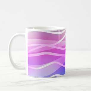 Taza De Café Multicolor claro, diseño arcoiris con líneas plana