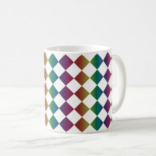 Taza De Café Multicolor Diamante Harlequín Multicolor Ajedrezad