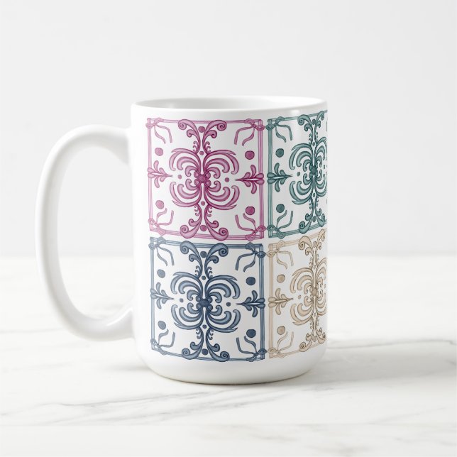 Taza De Café Multicolor Tiles (Izquierda)