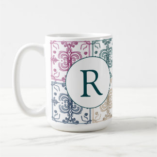 Taza De Café Multicolor Tiles w/ Initial