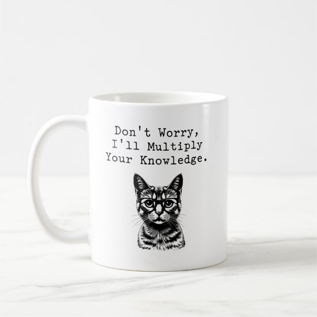 Taza De Café Multiply Your Knowledge Math Teacher Saying (Izquierda)
