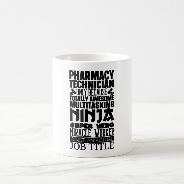 Taza De Café Multitarea Ninja Hero Farmacéutica Tech (Centro)