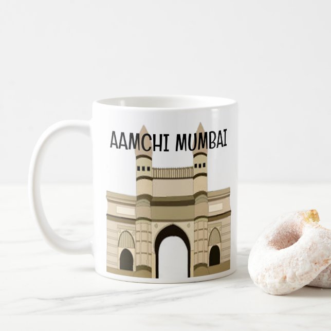 Taza De Café Mumbai Gateway Of India Viaje  (Con donut)