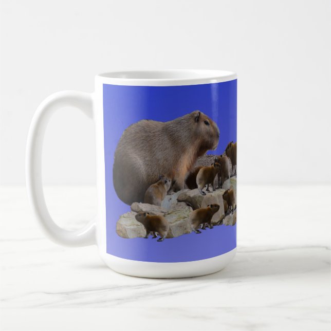 Taza De Café Mummy Capybara con bebés, café Mug (Izquierda)