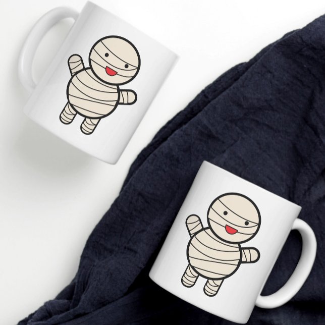 Taza De Café Mummy cute Halloween (A cute Halloween mug with a mummy on it by Valerie's Gallery on Zazzle.)