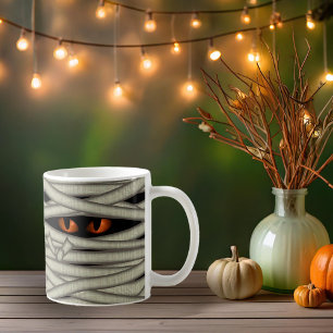 Taza De Café Mummy Eyes Halloween Naranja ID685