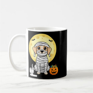 Taza De Café Mummy Perrito Lindo Halloween Luna Llena Cachorro 