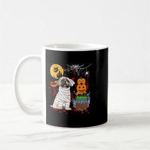 Taza De Café Mummy Shih Tzu Perro Halloween Perro Scary Calabaz