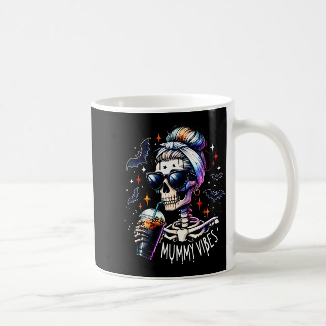 Taza De Café Mummy Vibes Skeleton Coffee Mom Soky Season Hallow (Derecha)