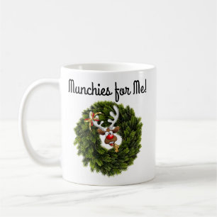 Taza De Café Munchies de árbol de abeto verde para renos