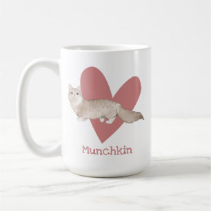 Taza De Café Munchkin Cat Watercolor Kitty Pink Heart