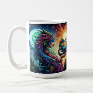 Taza De Café Mundo de Fantasía Magia de Dragón