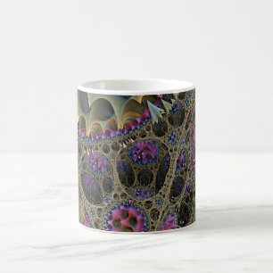 Taza De Café MUNDO FLORAL DE ARTE fractal