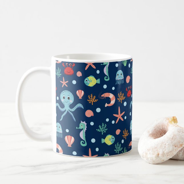 Taza De Café Mundo Marino (Con donut)