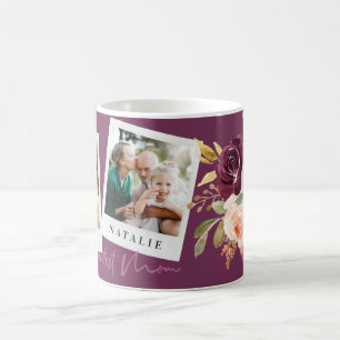 Taza De Café mundo mejor mamá acuarela floral foto