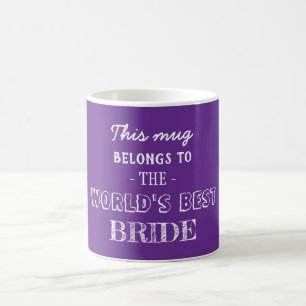 Taza De Café Mundo Morado Mejor Regalo para Novia