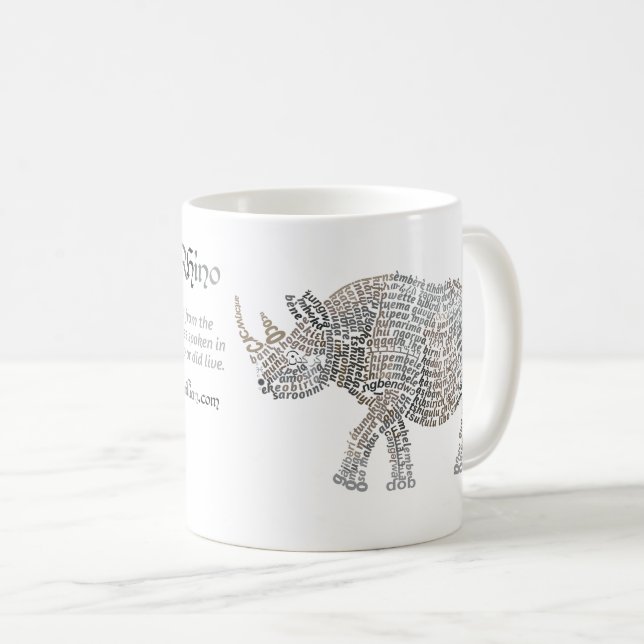 Taza De Café Mundo Mundial Africano Rhino Mug (Anverso derecho)