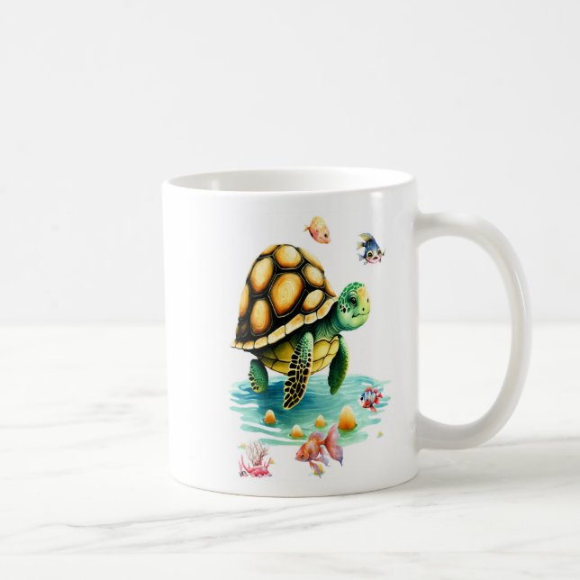 Taza De Café Mundo subacuático - Diseño de peces vibrantes y to (Derecha)
