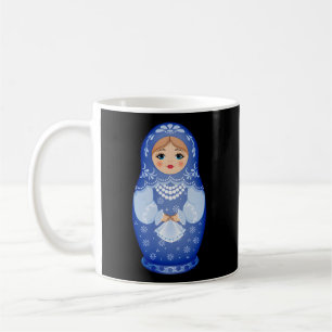Taza De Café Muñeca azul de nidificación rusa Matryoshka
