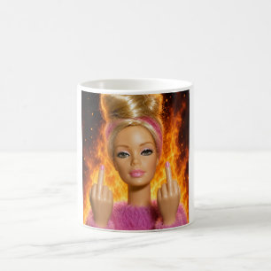 Taza De Café Muñeca con dedo medio levantado Meme Gráfico – Div