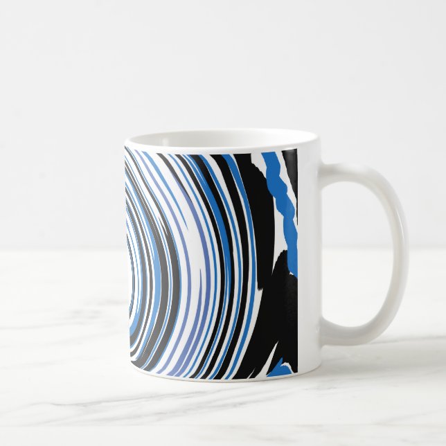 Taza De Café Muñeca de café de diseño giratorio azul y negro (Derecha)