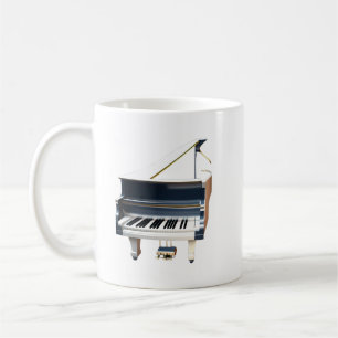 Taza De Café Muñeca de café de piano blanco