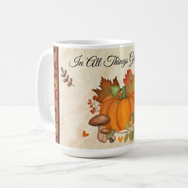 Taza De Café Muñeca de calabaza de Acción de Gracias (Anverso izquierdo)