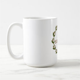 Taza De Café Muñeca de flores verde shalom