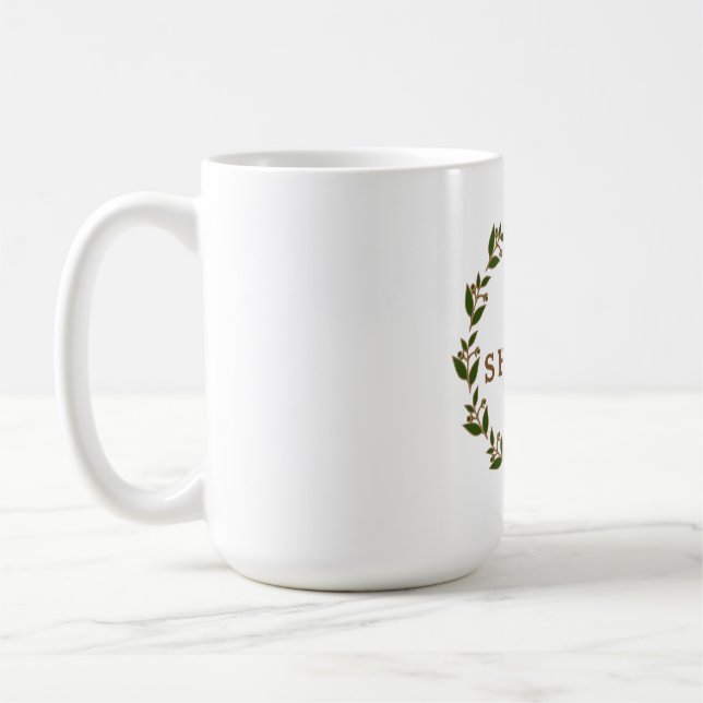 Taza De Café Muñeca de flores verde shalom (Izquierda)