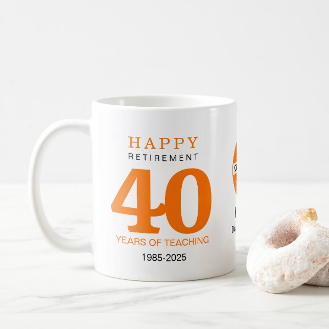 Taza De Café Muñeca de jubilación para profesor escolar (Con donut)