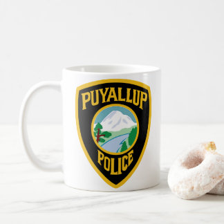 Taza De Café Muñeca de la policía de Puyallup blanca