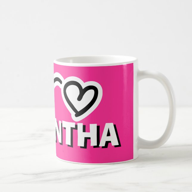 Taza De Café Muñeca de niño personalizada con nombre para chica (Derecha)