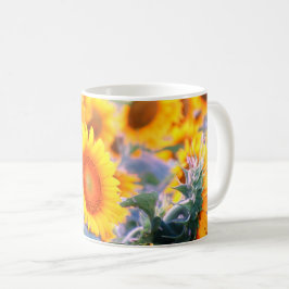 Taza De Café Muñeca fotográfica de paro girasol