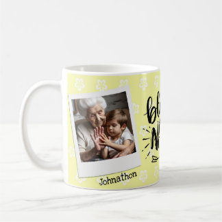 Taza De Café Muñeca fotográfica personalizada con floral amaril