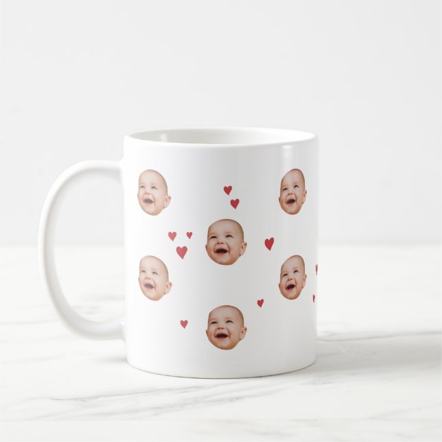 Taza De Café Muñeca fotográfica personalizada para bebé pequeño (Izquierda)