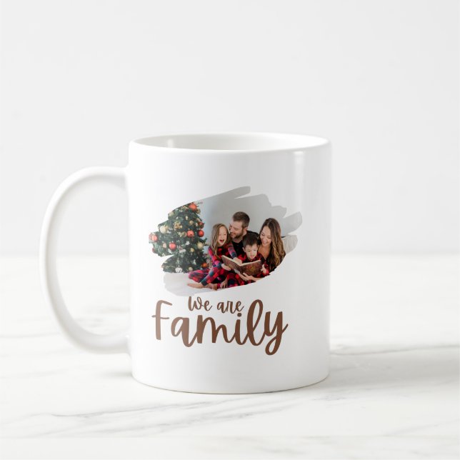 Taza De Café Muñeca fotográfica sencilla de familia blanca marr (Izquierda)