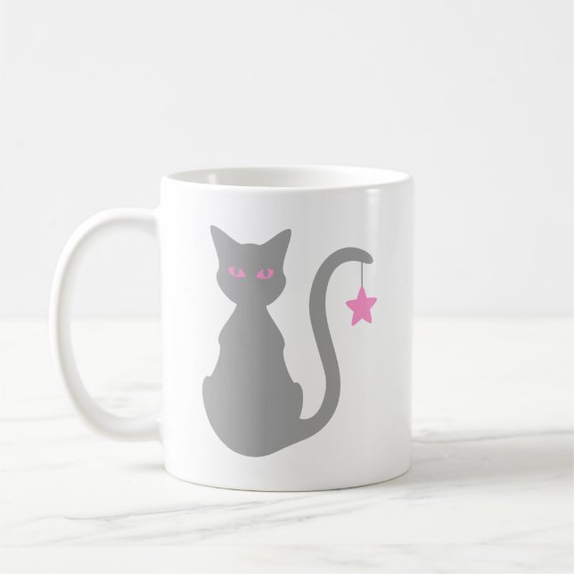 Taza De Café Muñeca gris de gato (Izquierda)