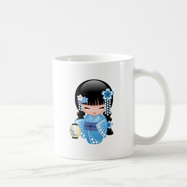 Taza De Café Muñeca Kokeshi de invierno - Cofa de Chicas Geisha (Derecha)