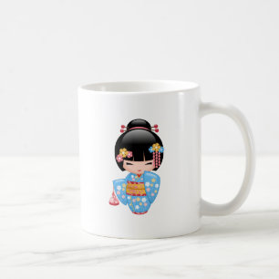 Taza De Café Muñeca Maiko Kokeshi - Cuidada Chica japonesa de 
