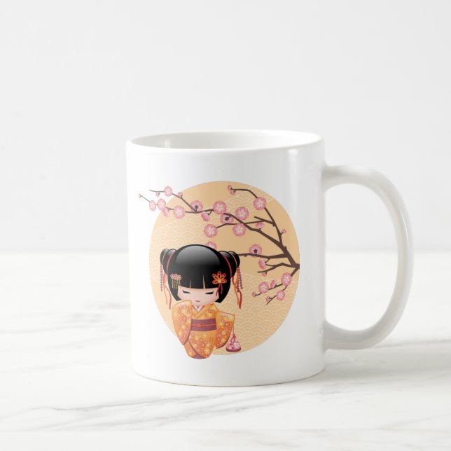 Taza De Café Muñeca Ume Kokeshi - Café Chica japonés de geisha (Derecha)