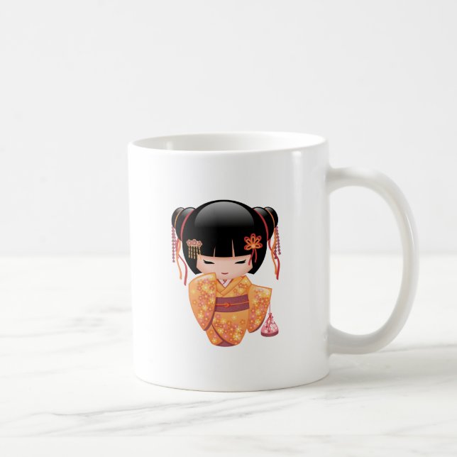 Taza De Café Muñeca Ume Kokeshi - Café Chica japonés de geisha (Derecha)