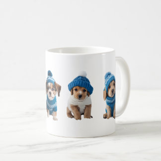 Taza De Café Muñecas de cachorro de invierno