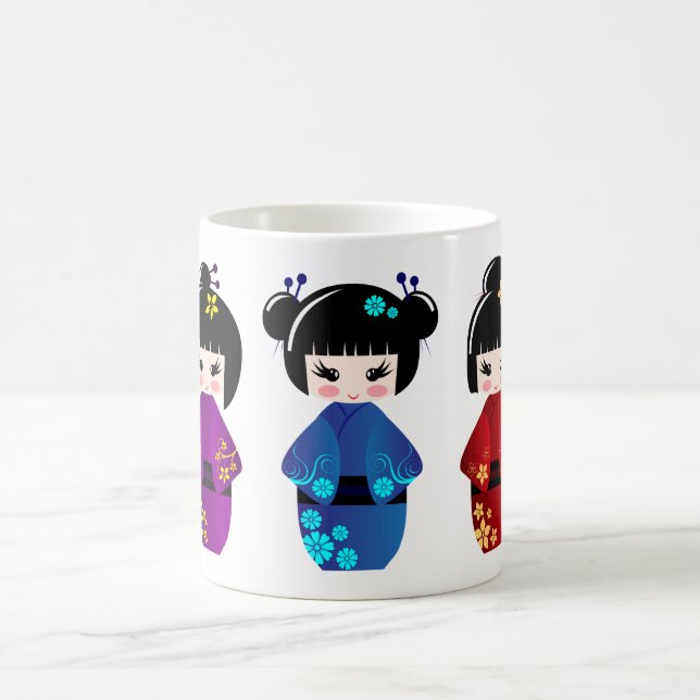 Taza De Café Muñecas de Kokeshi (Centro)