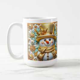 Taza De Café Muñeco de nieve 3D de Navidad
